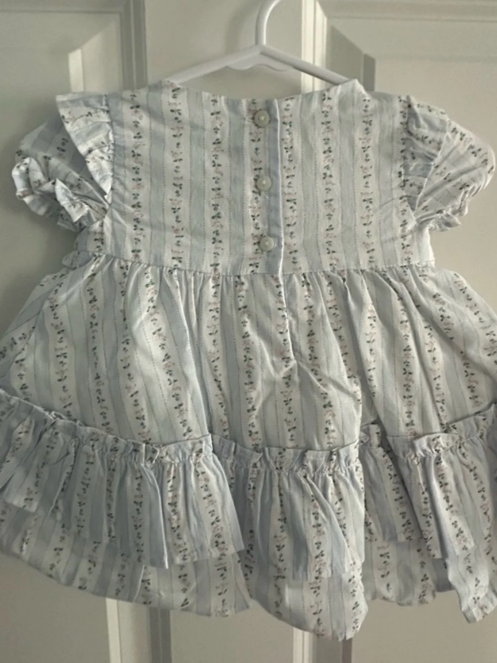 NEW! Janie and Jack Blue Floral Smocked Ruffle Baby Top with matching shoes